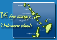 14 days itineraries to the Dodecanese, Greece.