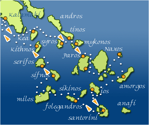 cyclades sailing itineraries