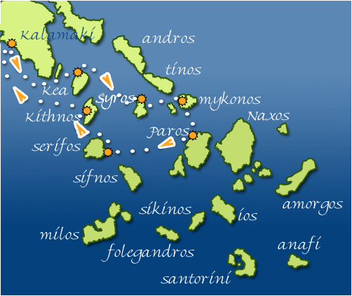 cyclades sailing itineraries